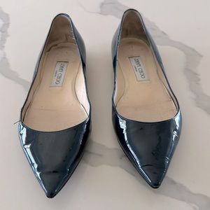 Jimmy Choo Alina navy blue pointed toe ballet